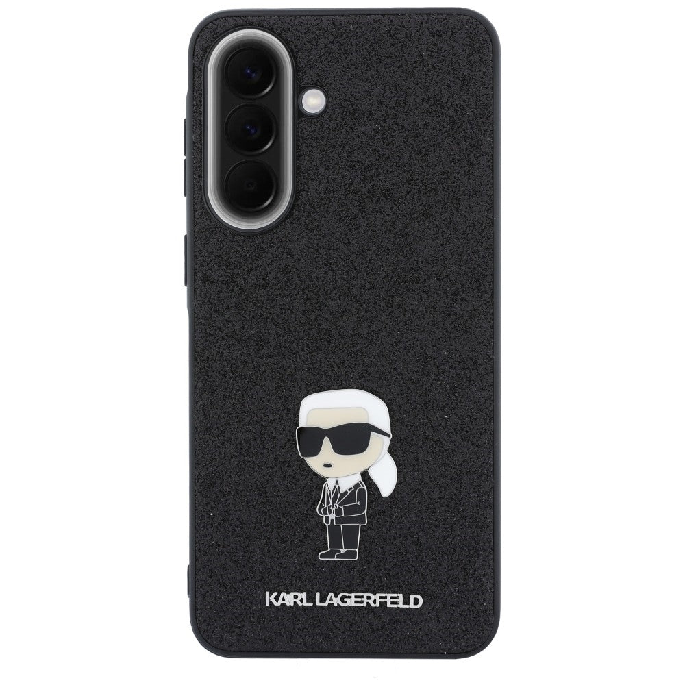 Etui Karl Lagerfeld Fixed Glitter Ikonik Logo Metal Pin na Samsung Galaxy A37 5G - czarne_2