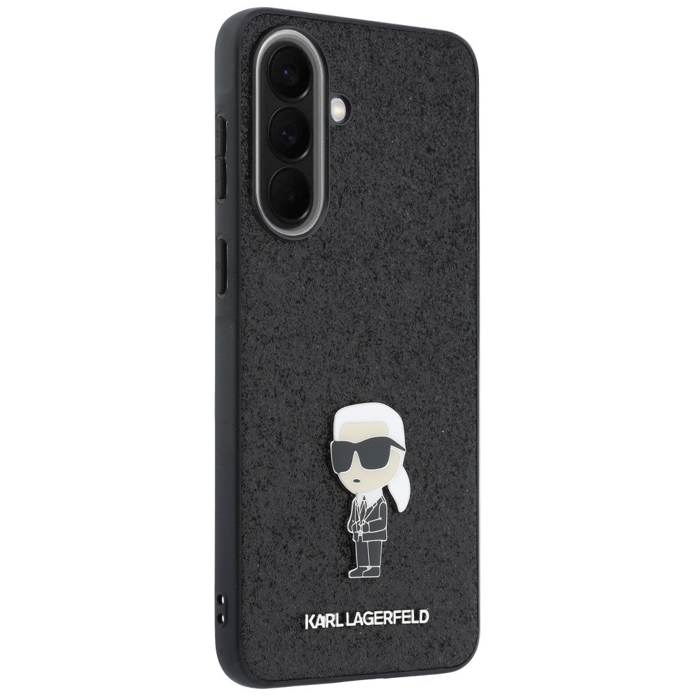 Etui Karl Lagerfeld Fixed Glitter Ikonik Logo Metal Pin na Samsung Galaxy A37 5G - czarne_3