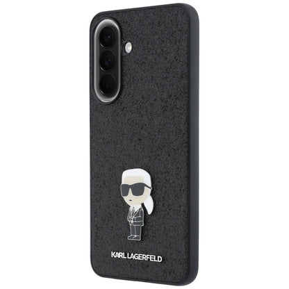 Etui Karl Lagerfeld Fixed Glitter Ikonik Logo Metal Pin na Samsung Galaxy A57 5G - czarne_1