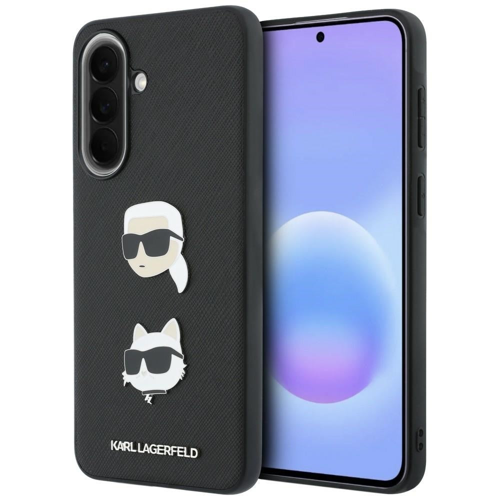 Etui Karl Lagerfeld w/ Karl&Choupette Heads Pins&Logo na Samsung Galaxy A37 5G - czarne_0