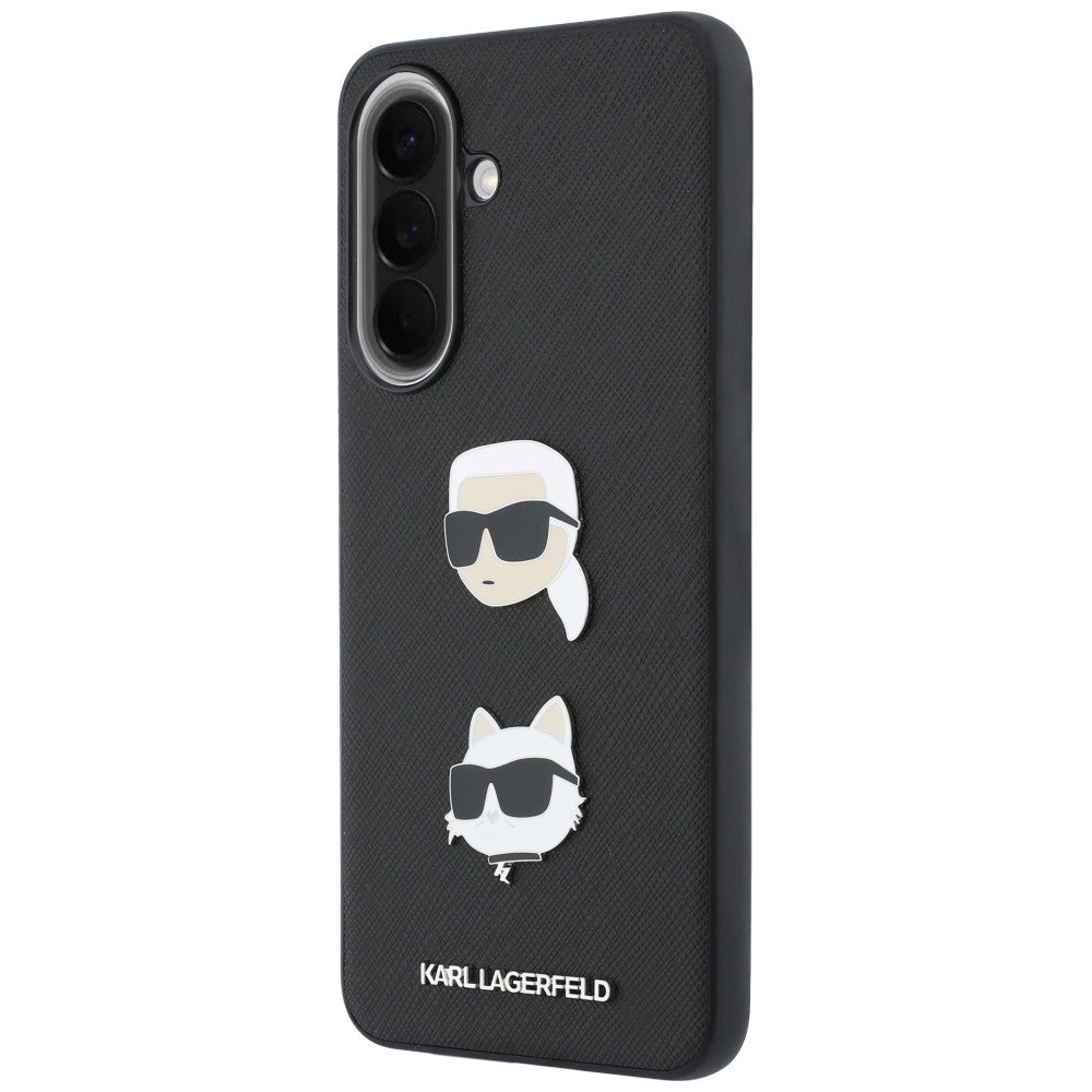 Etui Karl Lagerfeld w/ Karl&Choupette Heads Pins&Logo na Samsung Galaxy A37 5G - czarne_1
