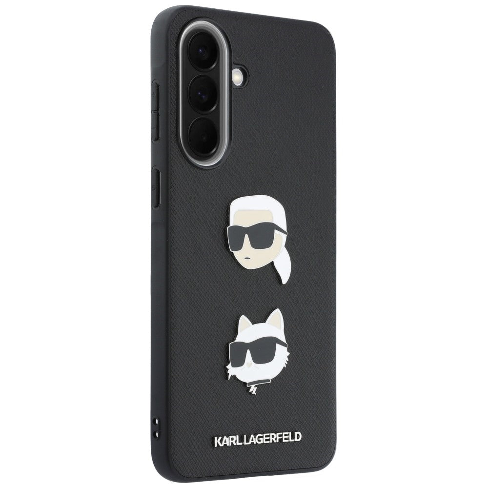 Etui Karl Lagerfeld w/ Karl&Choupette Heads Pins&Logo na Samsung Galaxy A37 5G - czarne_3
