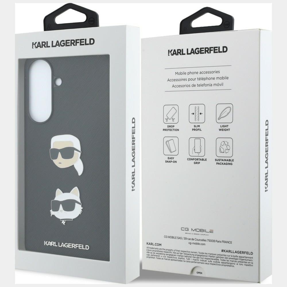 Etui Karl Lagerfeld w/ Karl&Choupette Heads Pins&Logo na Samsung Galaxy A37 5G - czarne_7