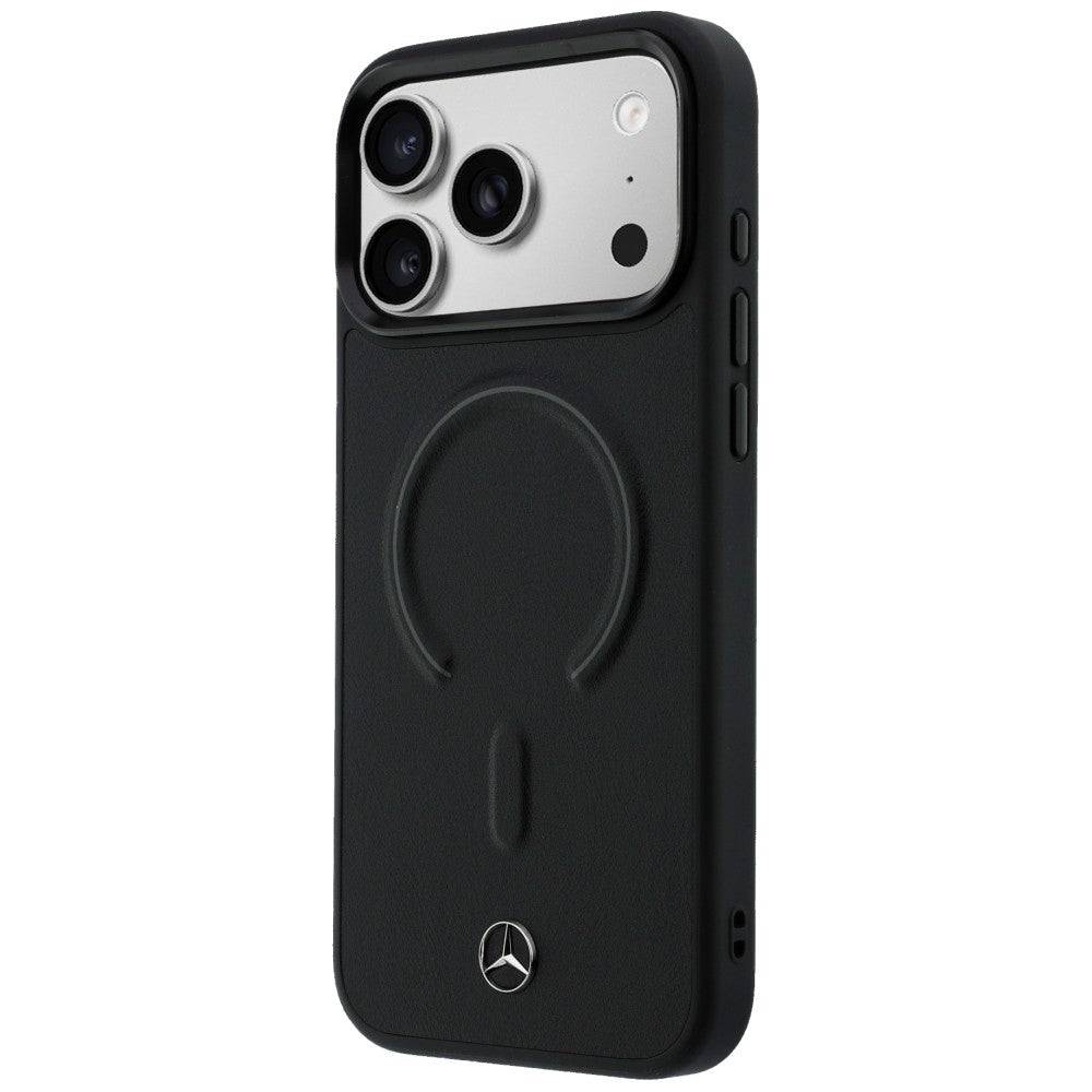 Etui Mercedes Leather 3D MagSafe na iPhone 17 Pro - czarne_1