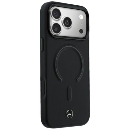 Etui Mercedes Leather 3D MagSafe na iPhone 17 Pro - czarne_3