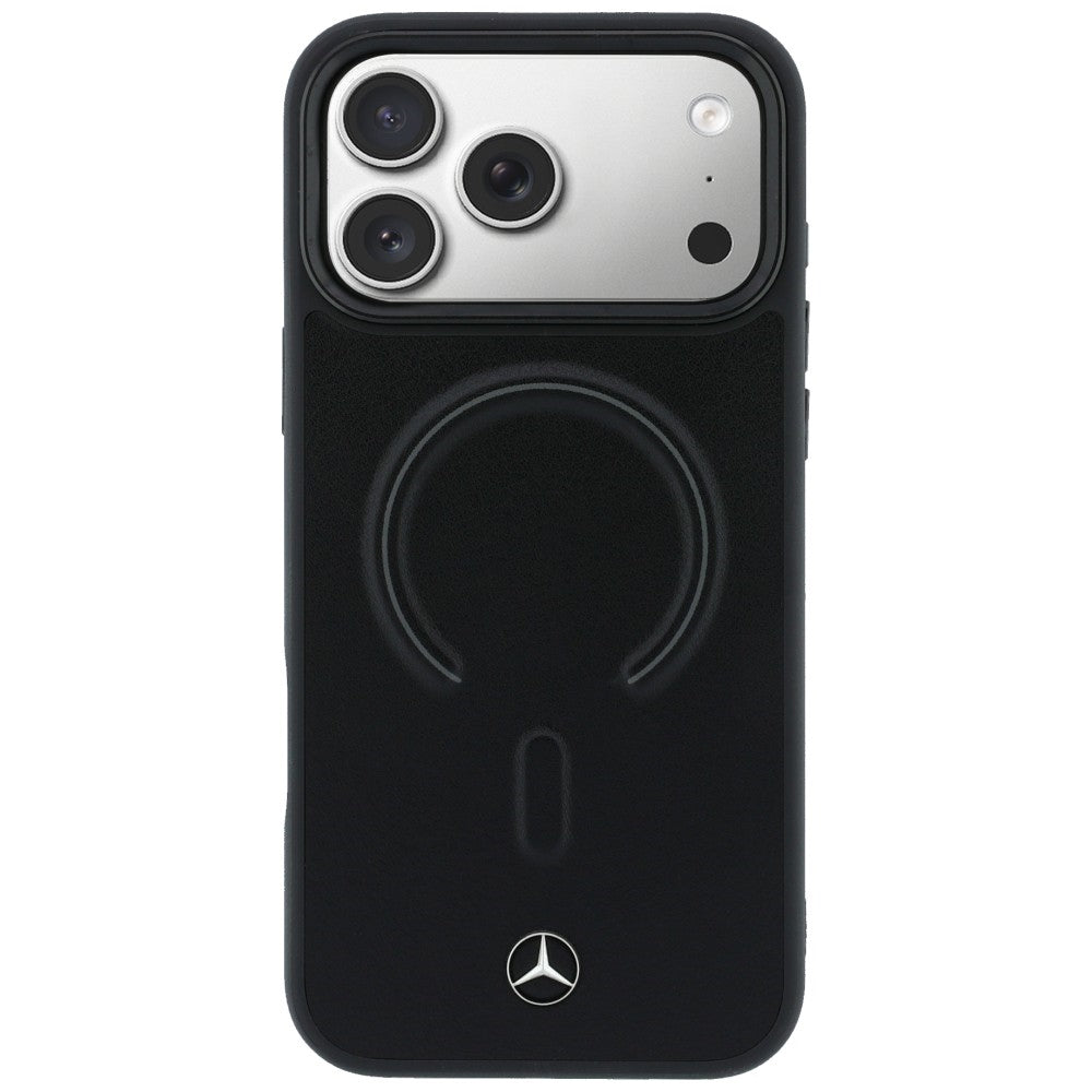 Etui Mercedes Leather 3D MagSafe na iPhone 17 Pro Max - czarne_2