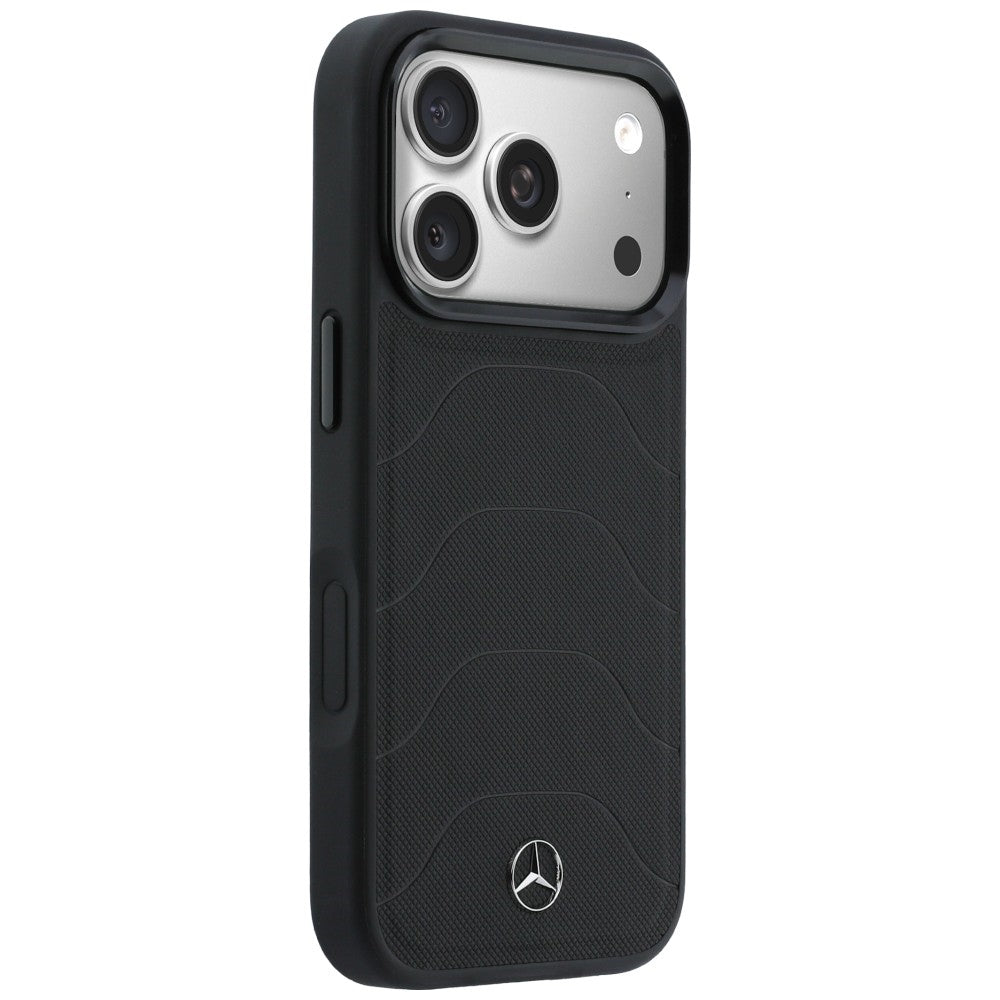 Etui Mercedes Leather Mesh with Bow Line MagSafe na iPhone 17 Pro - czarne_3