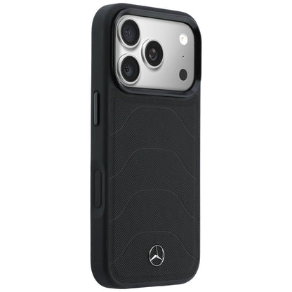 Etui Mercedes Leather Mesh with Bow Line MagSafe na iPhone 17 Pro - czarne_3