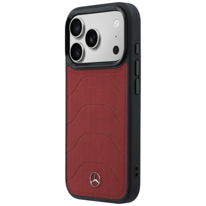 Etui Mercedes Leather Mesh with Bow Line MagSafe na iPhone 17 Pro - czerwone_1