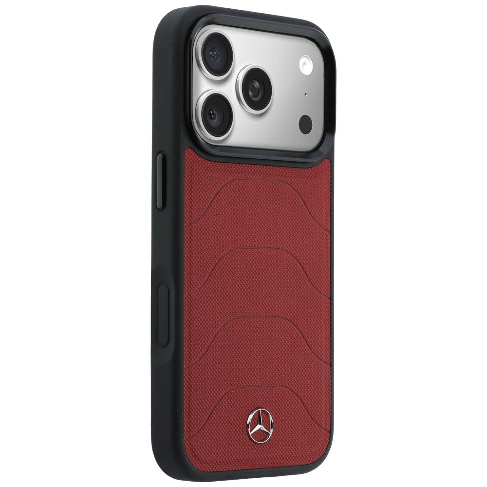 Etui Mercedes Leather Mesh with Bow Line MagSafe na iPhone 17 Pro - czerwone_3