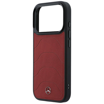 Etui Mercedes Leather Mesh with Bow Line MagSafe na iPhone 17 Pro - czerwone_5