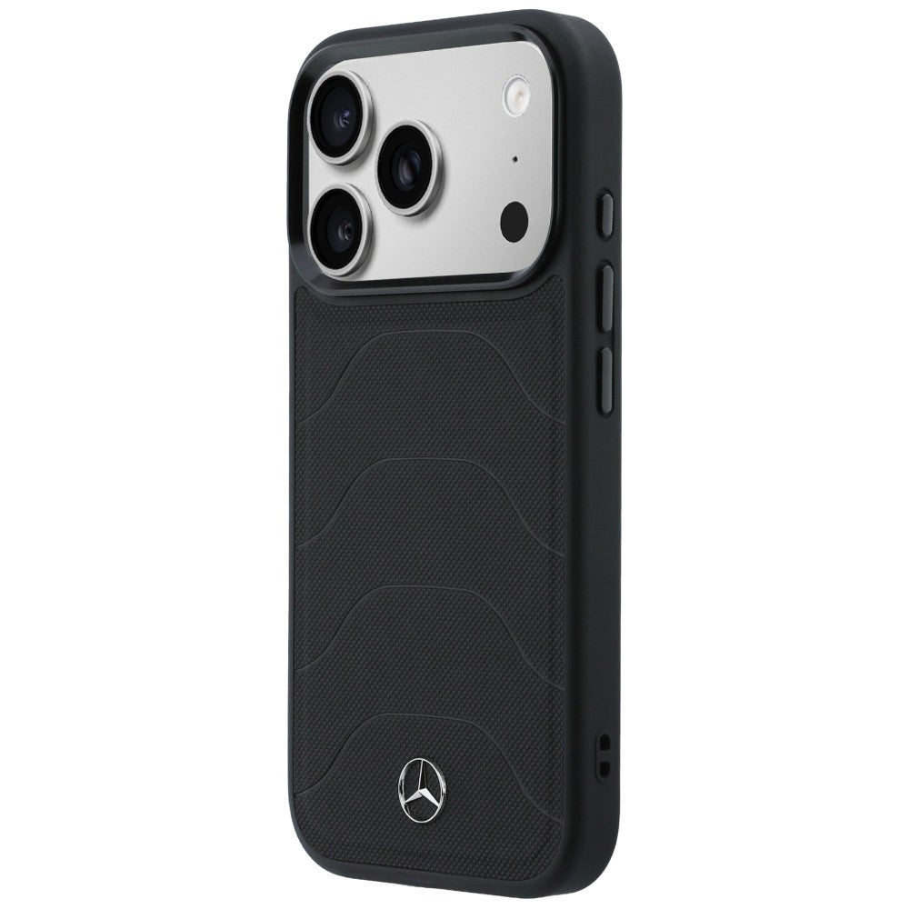 Etui Mercedes Leather Mesh with Bow Line MagSafe na iPhone 17 Pro Max - czarne_1