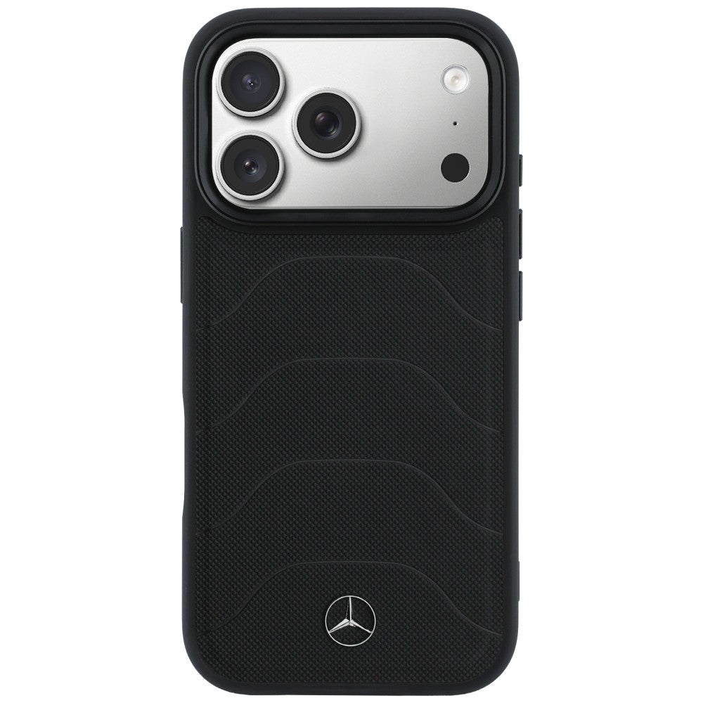 Etui Mercedes Leather Mesh with Bow Line MagSafe na iPhone 17 Pro Max - czarne_2