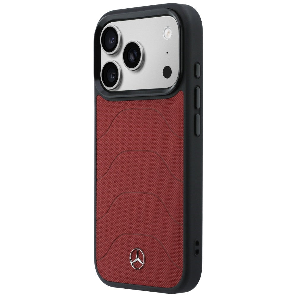 Etui Mercedes Leather Mesh with Bow Line MagSafe na iPhone 17 Pro Max - czerwone_1
