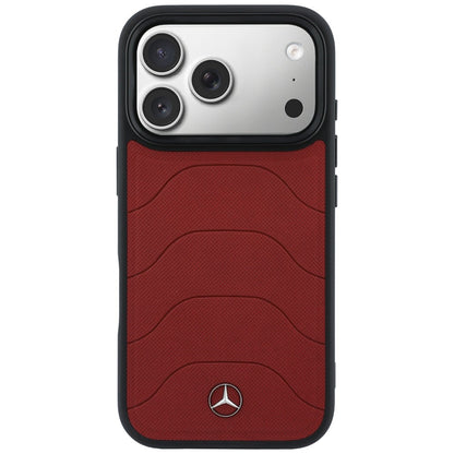 Etui Mercedes Leather Mesh with Bow Line MagSafe na iPhone 17 Pro Max - czerwone_2