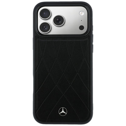 Etui Mercedes Leather with Crossed Lines MagSafe na iPhone 17 Pro - czarne_2