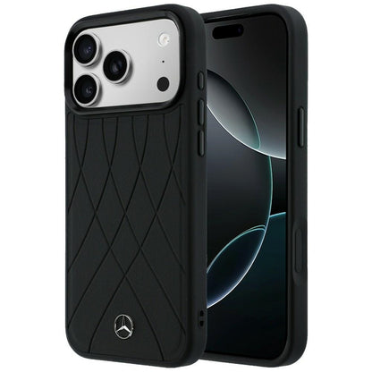 Etui Mercedes Leather with Crossed Lines MagSafe na iPhone 17 Pro Max - czarne_0
