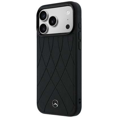 Etui Mercedes Leather with Crossed Lines MagSafe na iPhone 17 Pro Max - czarne_1