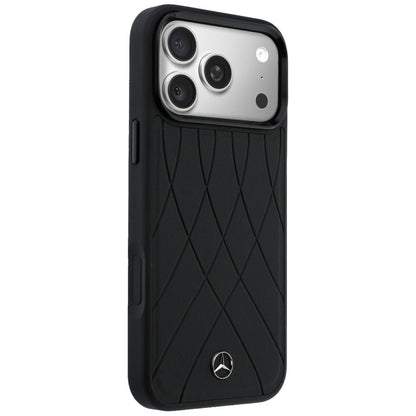 Etui Mercedes Leather with Crossed Lines MagSafe na iPhone 17 Pro Max - czarne_3