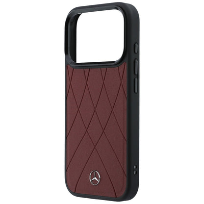 Etui Mercedes Leather with Crossed Lines MagSafe na iPhone 17 Pro Max - czerwone_5