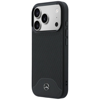 Etui Mercedes Leather Wood Effect and Curve MagSafe na iPhone 17 Pro - czarne_1
