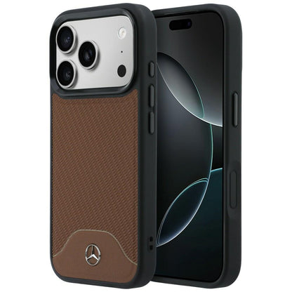 Etui Mercedes Leather Wood Effect and Curve MagSafe na iPhone 17 Pro Max - brązowe_0