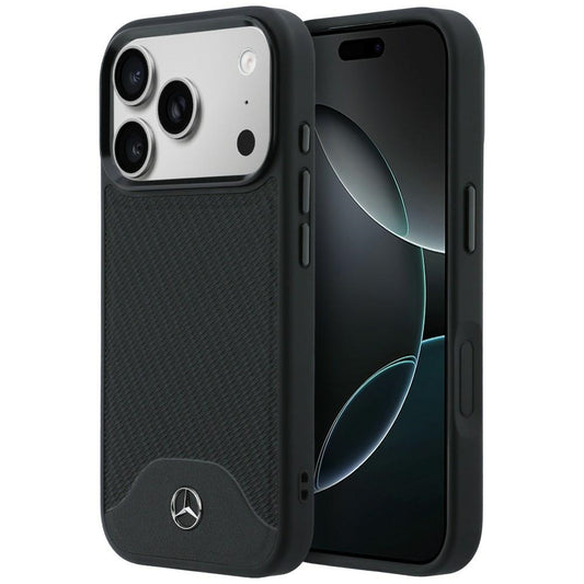 Etui Mercedes Leather Wood Effect and Curve MagSafe na iPhone 17 Pro Max - czarne_0