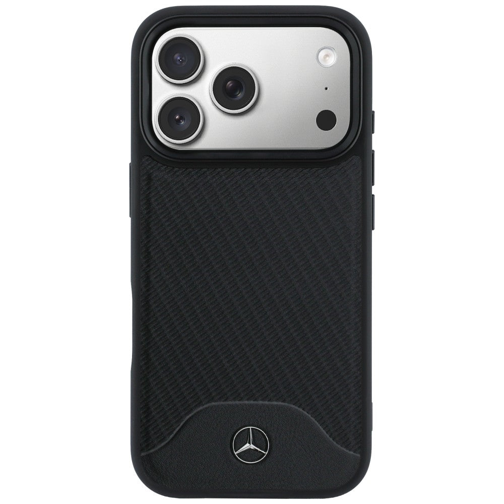 Etui Mercedes Leather Wood Effect and Curve MagSafe na iPhone 17 Pro Max - czarne_2