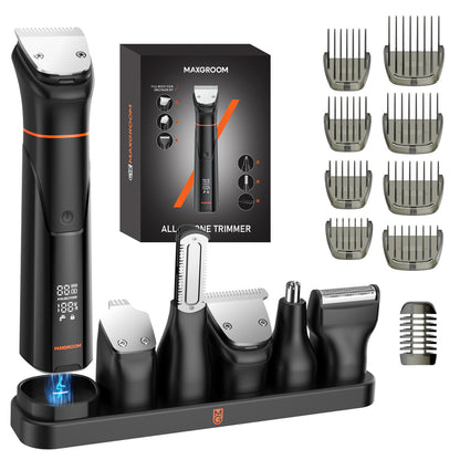 MAXGROOM JK-666 6-in-1 trimmer for beard, hair, body, nose and ears IPX6 - black_0