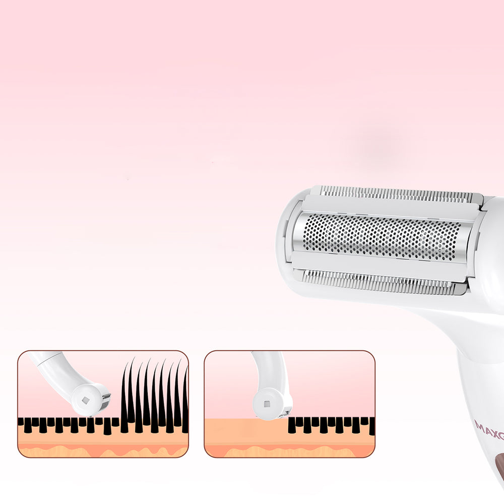 MAXGROOM ZC-T18 multifunctional women's trimmer with replaceable tips - white and pink_3