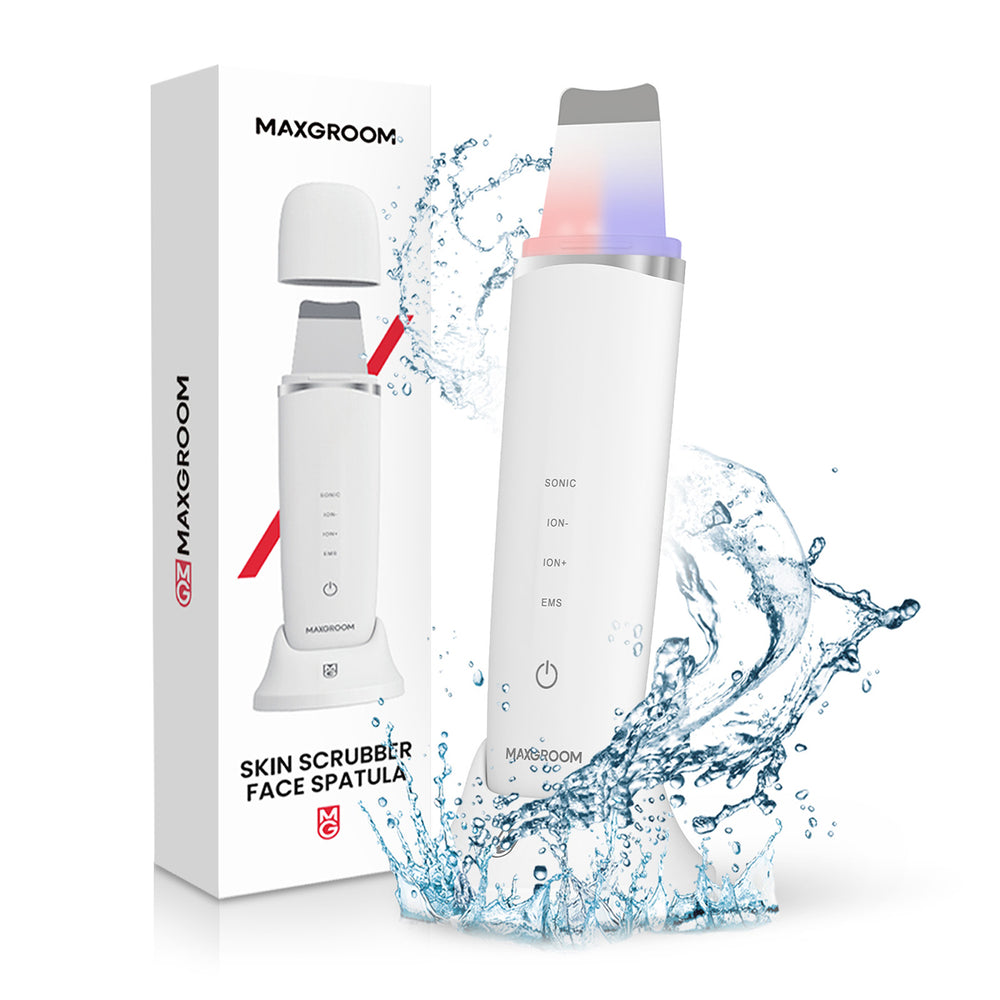 MAXGROOM M-169 ultrasonic cavitation peeling device with LED light therapy - white_0