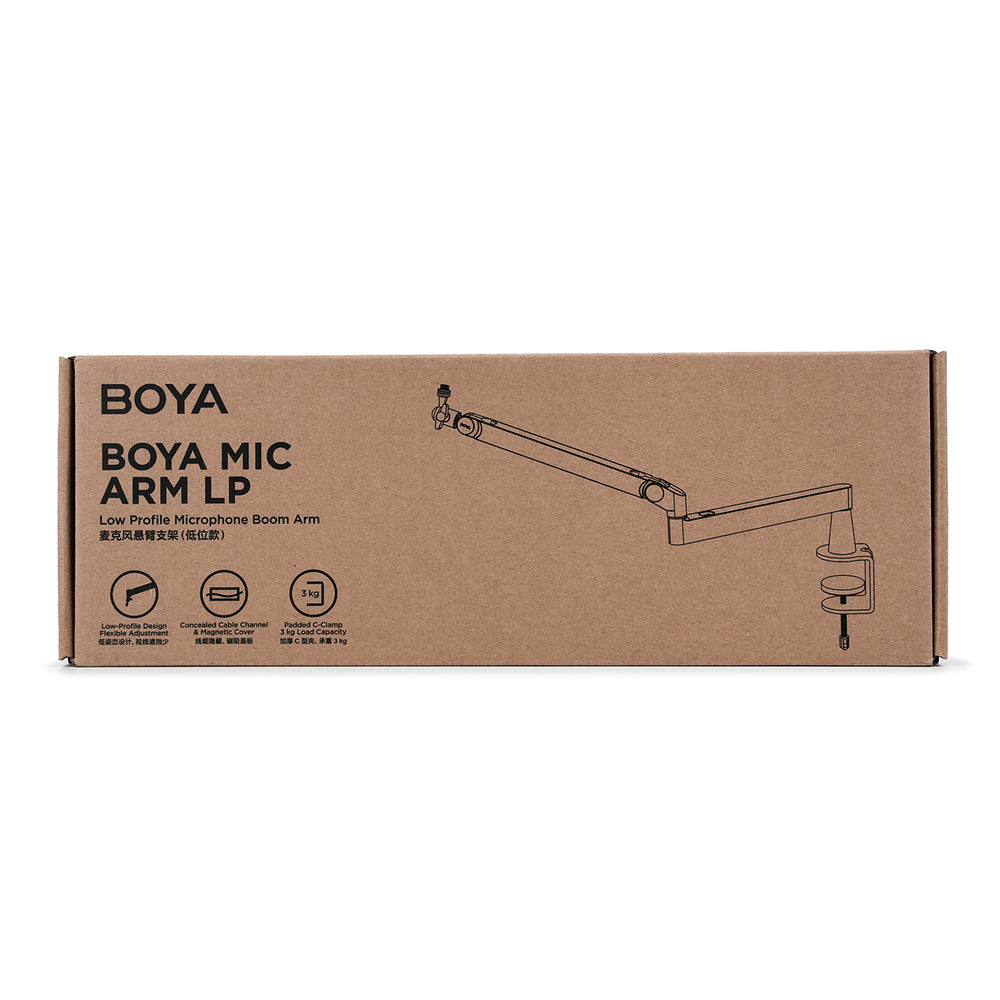 BOYA MIC ARM LP Low Profile Microphone Arm with Clamp - Black_12