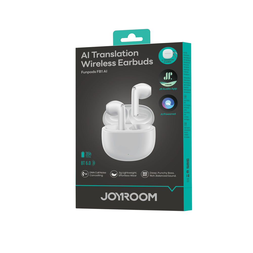 Joyroom JR-FB1 Funpods Bluetooth 6.0 In-Ear TWS Wireless Headphones with AI Functions - White_9