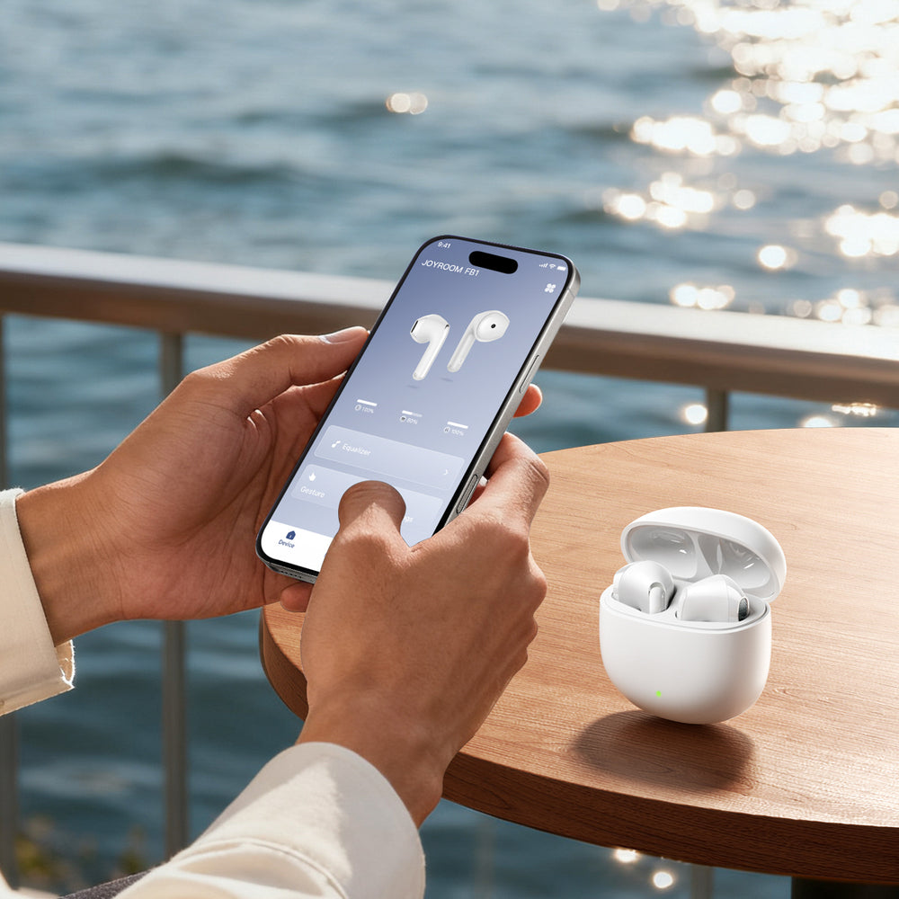 Joyroom JR-FB1 Funpods Bluetooth 6.0 In-Ear TWS Wireless Headphones with AI Functions - White_15