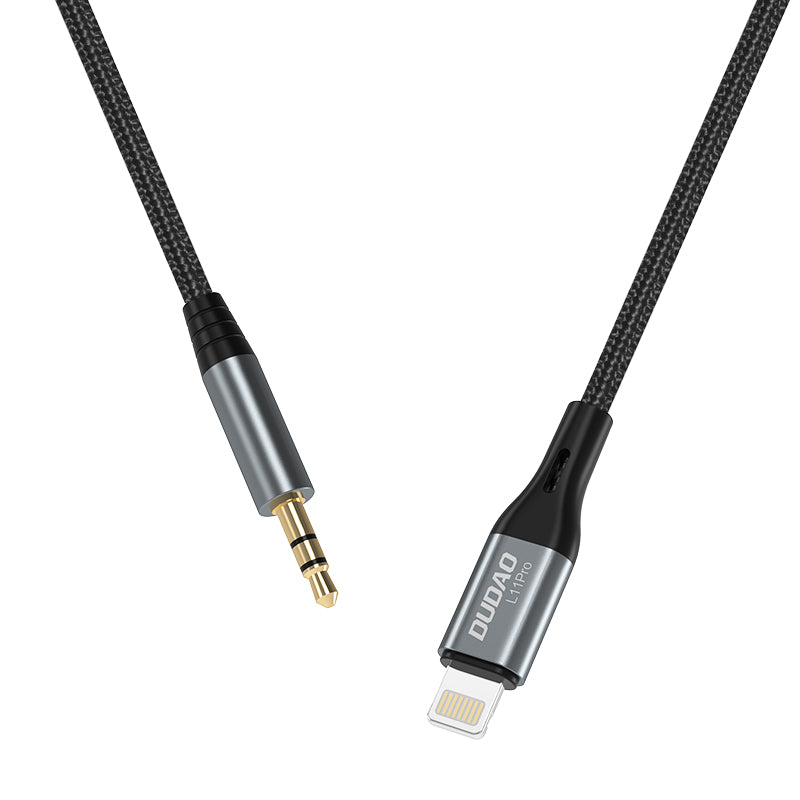 Dudao Lightning to mini jack 3.5mm audio cable 1m gray (L11PRO)_2