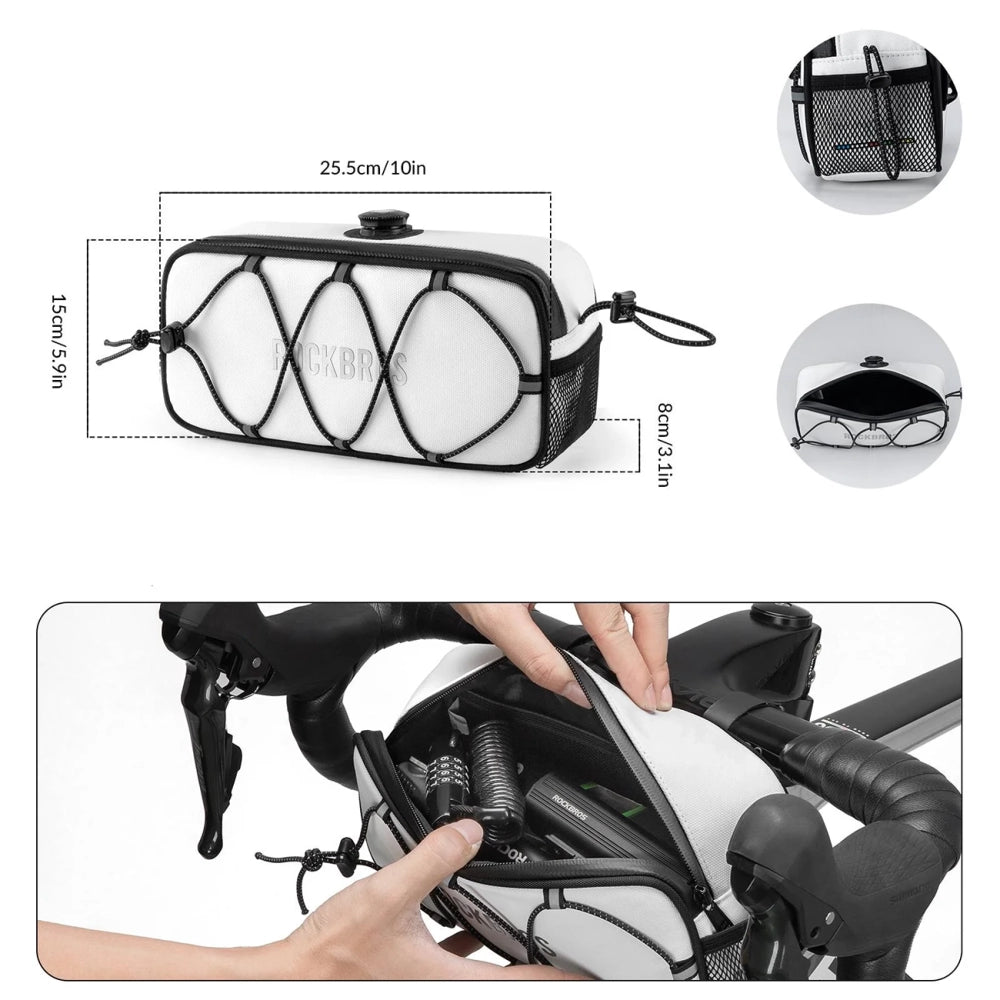 Rockbros TL001 ROAD TO SKY 1.9L Waterproof Handlebar Bike Bag - White_2