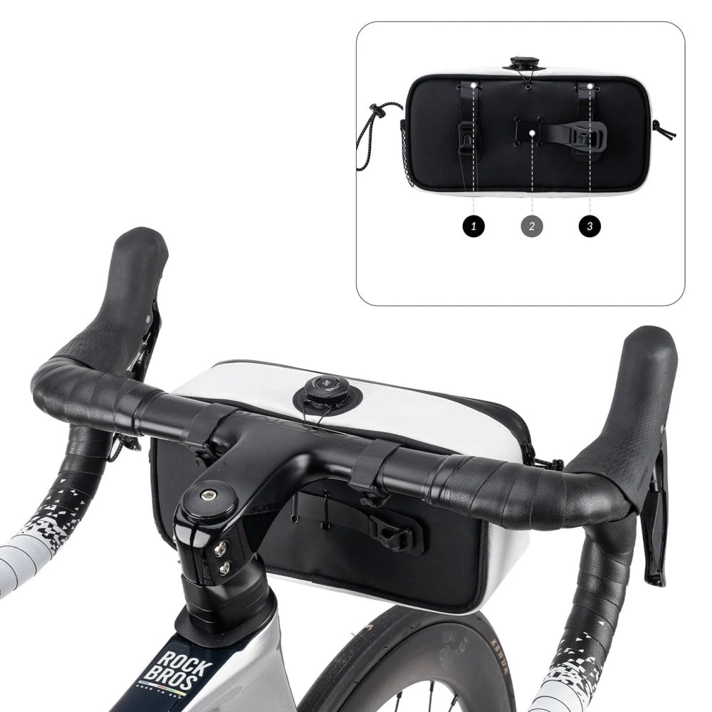 Rockbros TL001 ROAD TO SKY 1.9L Waterproof Handlebar Bike Bag - White_4