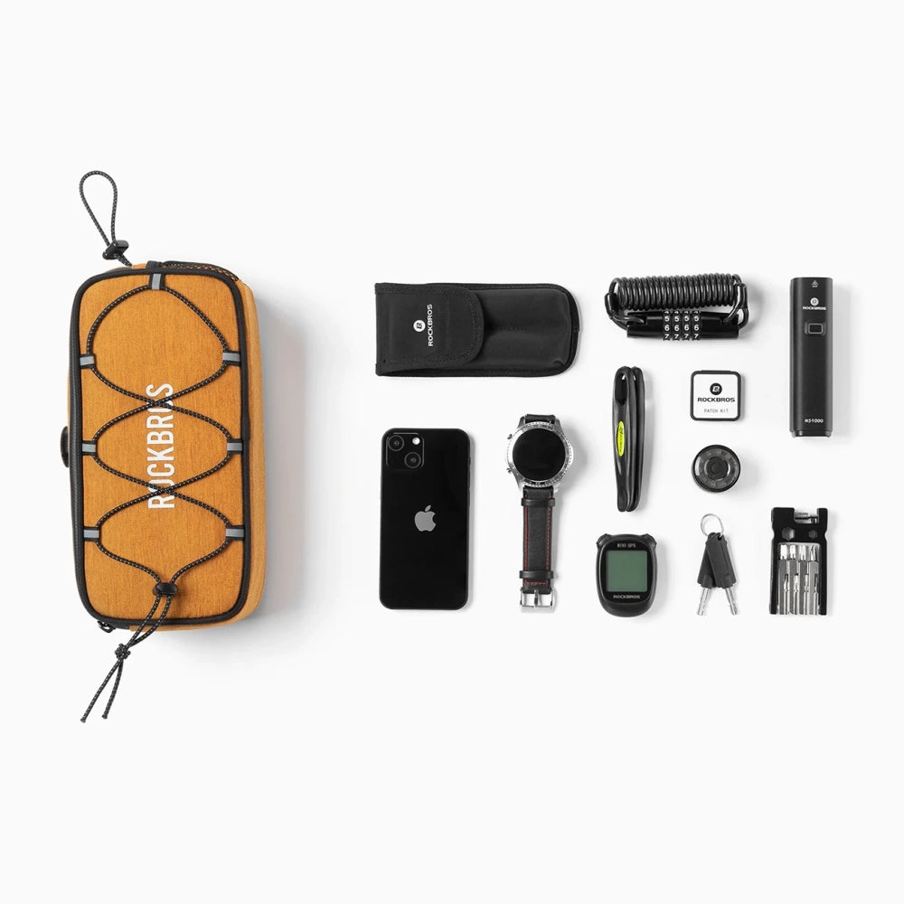 Rockbros TL001 ROAD TO SKY 1.9L Handlebar Bike Bag Waterproof - Orange_11