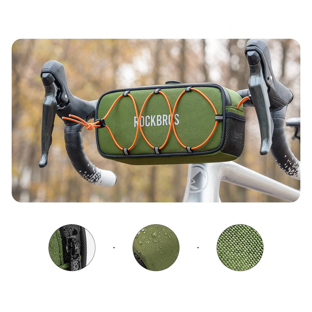 Rockbros TL001 ROAD TO SKY 1.9L Waterproof Handlebar Bike Bag - Green_1
