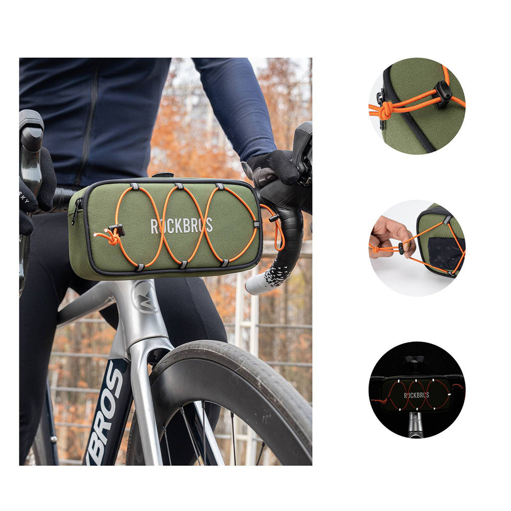 Rockbros TL001 ROAD TO SKY 1.9L Waterproof Handlebar Bike Bag - Green_3