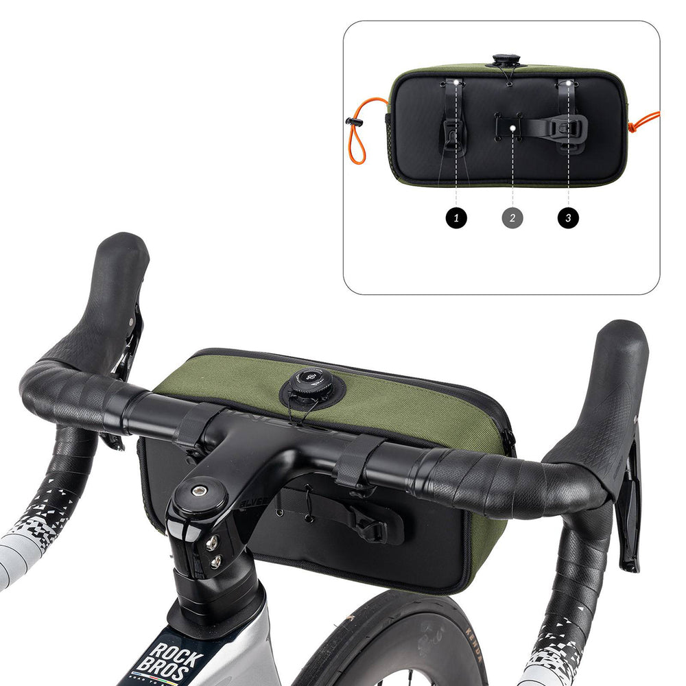 Rockbros TL001 ROAD TO SKY 1.9L Waterproof Handlebar Bike Bag - Green_5