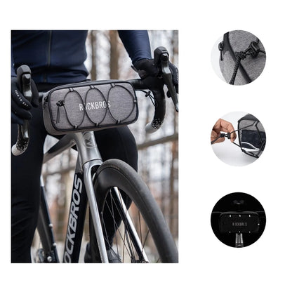 Rockbros TL001 ROAD TO SKY 1.9L Waterproof Handlebar Bike Bag - Gray_3