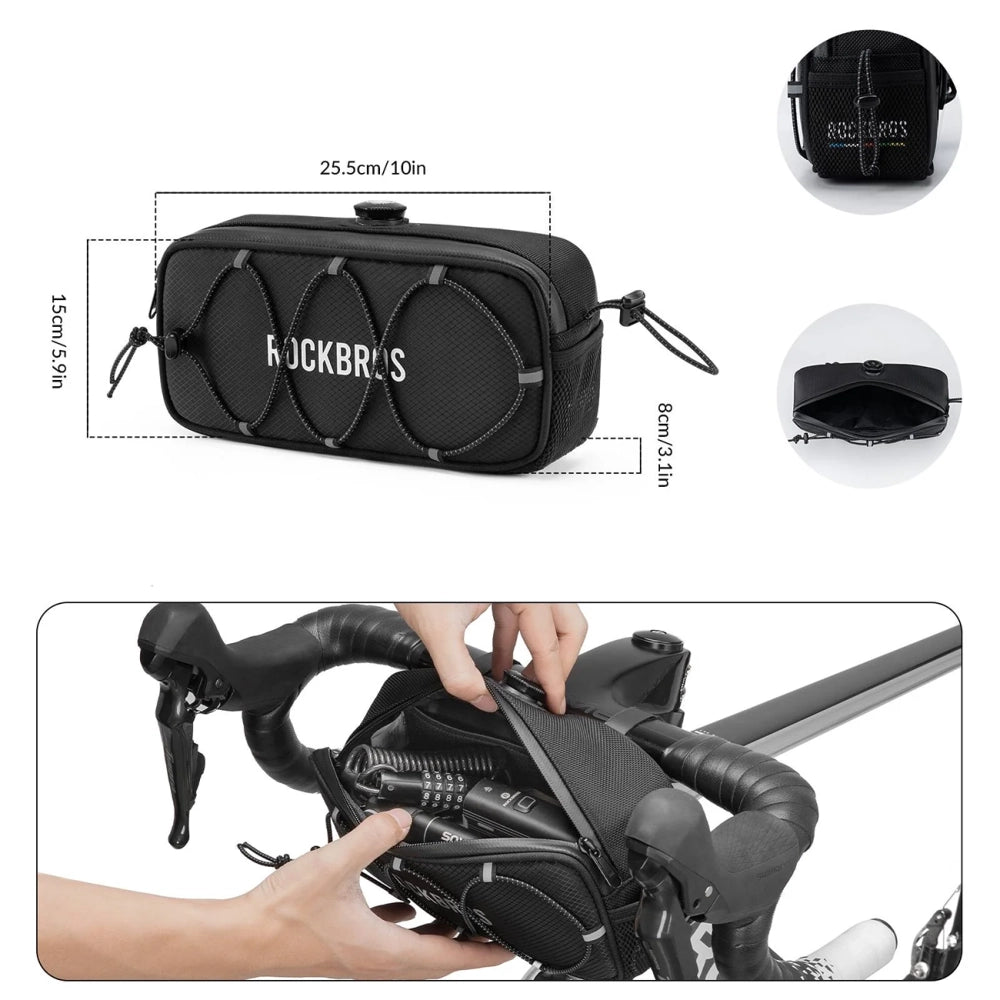 Rockbros TL001 ROAD TO SKY 1.9L Waterproof Handlebar Bike Bag - Black_1