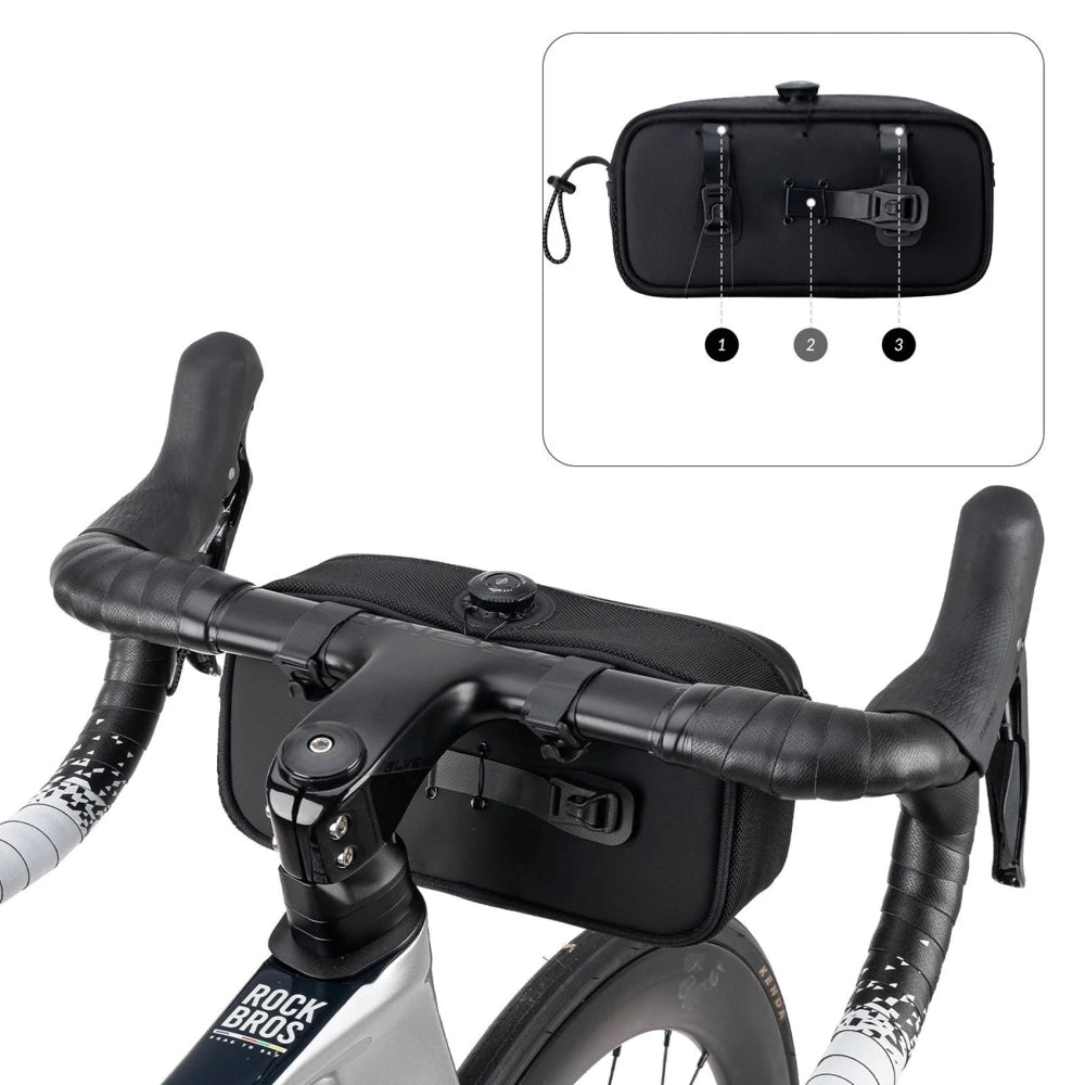 Rockbros TL001 ROAD TO SKY 1.9L Waterproof Handlebar Bike Bag - Black_3