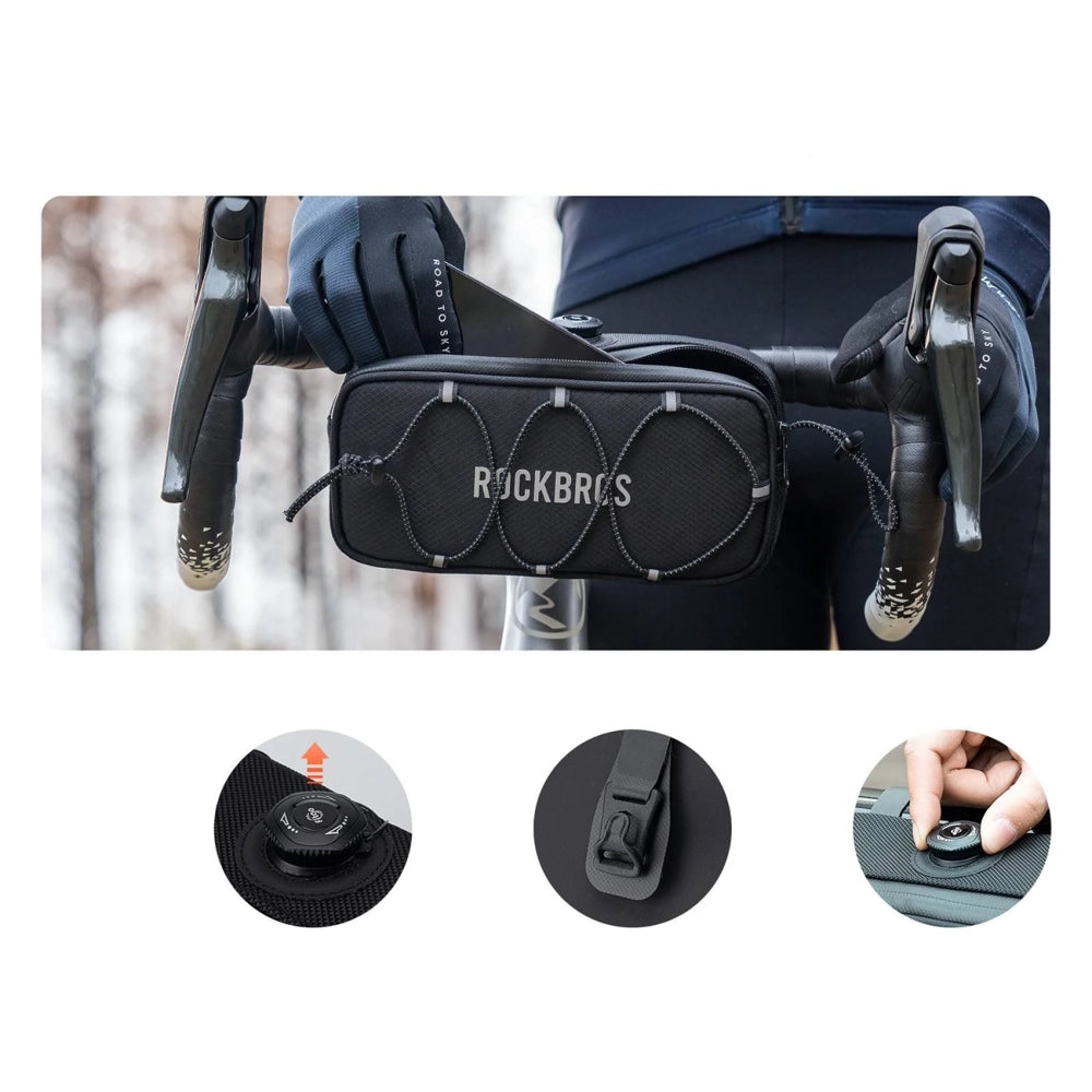 Rockbros TL001 ROAD TO SKY 1.9L Waterproof Handlebar Bike Bag - Black_4