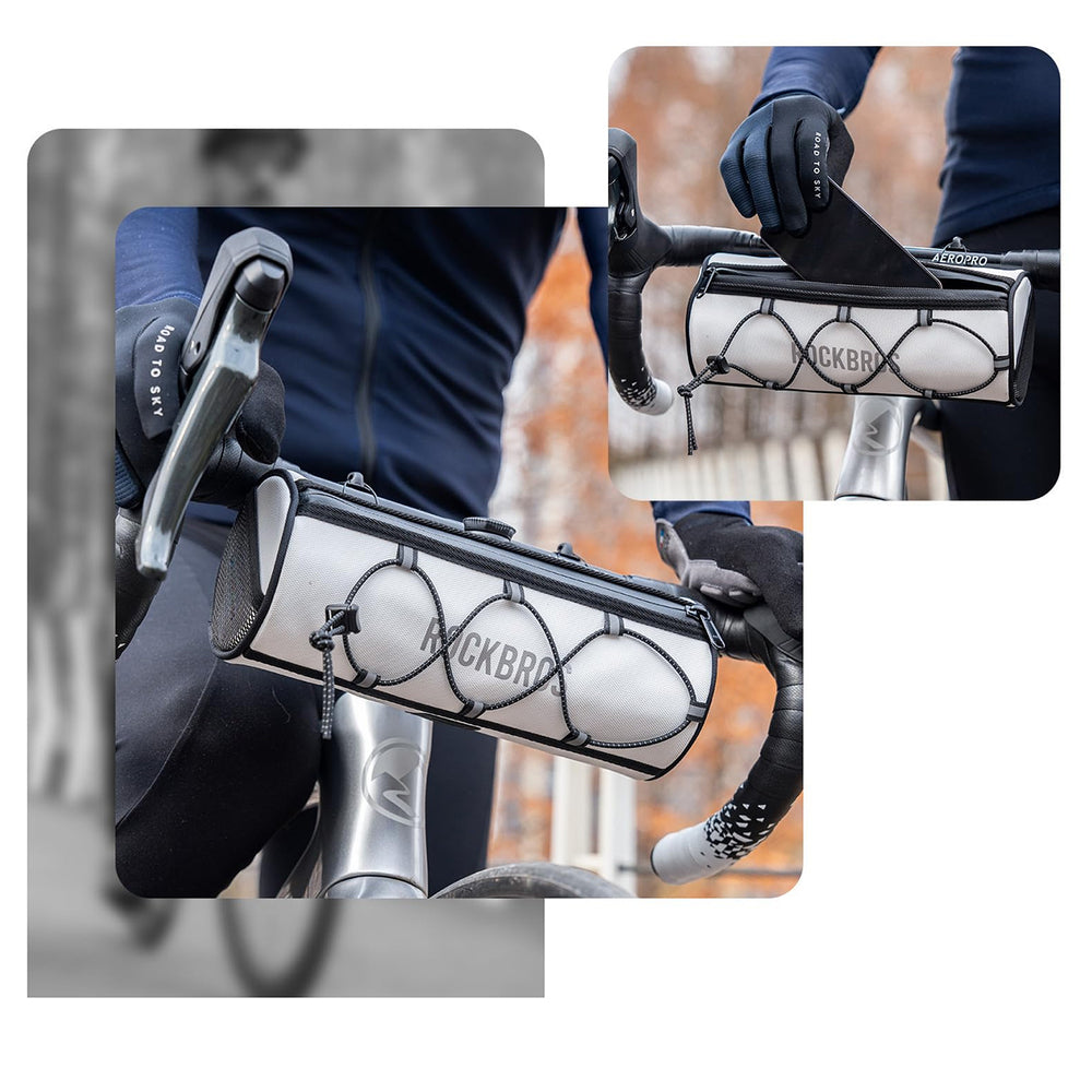 Rockbros TL002 ROAD TO SKY 1.5L Waterproof Handlebar Bike Bag - White_10