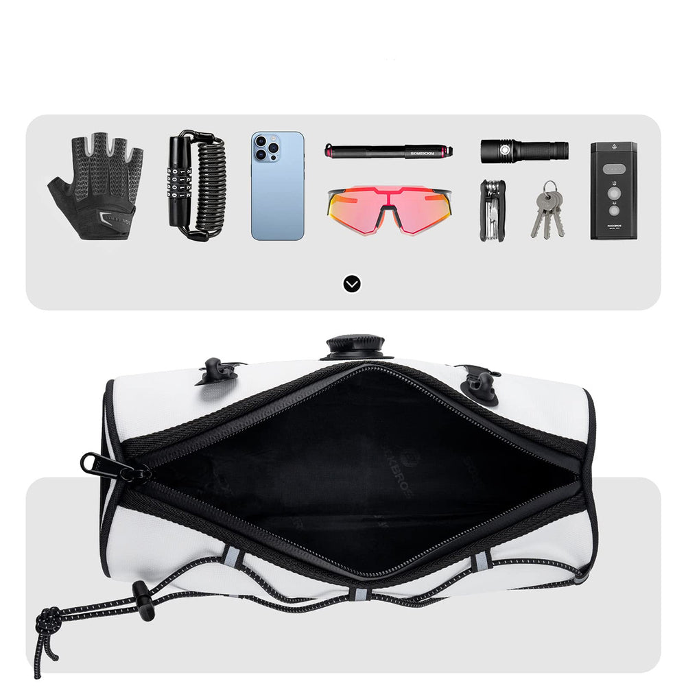 Rockbros TL002 ROAD TO SKY 1.5L Waterproof Handlebar Bike Bag - White_7