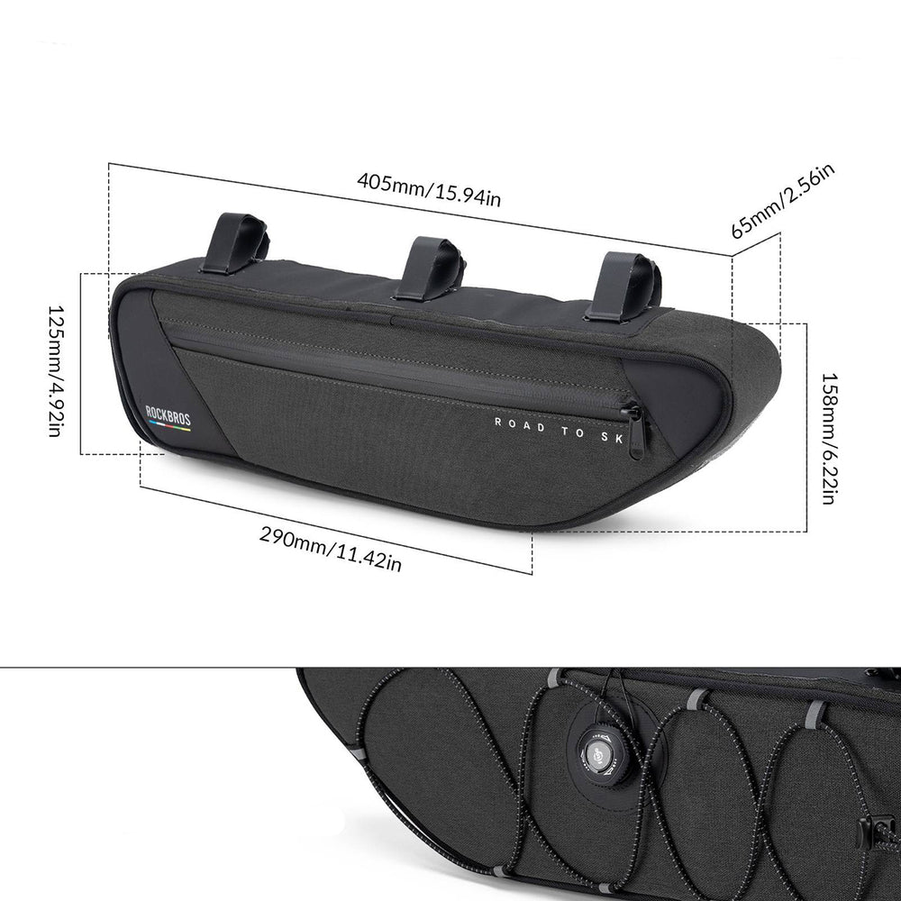 Rockbros TL003 ROAD TO SKY 2L Frame Bag Waterproof - Black_5
