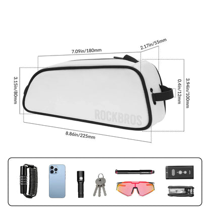Rockbros TL004 ROAD TO SKY 0.7L Waterproof Frame Bike Bag - White_2