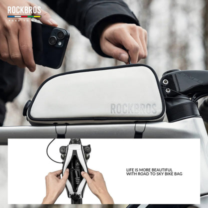 Rockbros TL004 ROAD TO SKY 0.7L Waterproof Frame Bike Bag - White_3